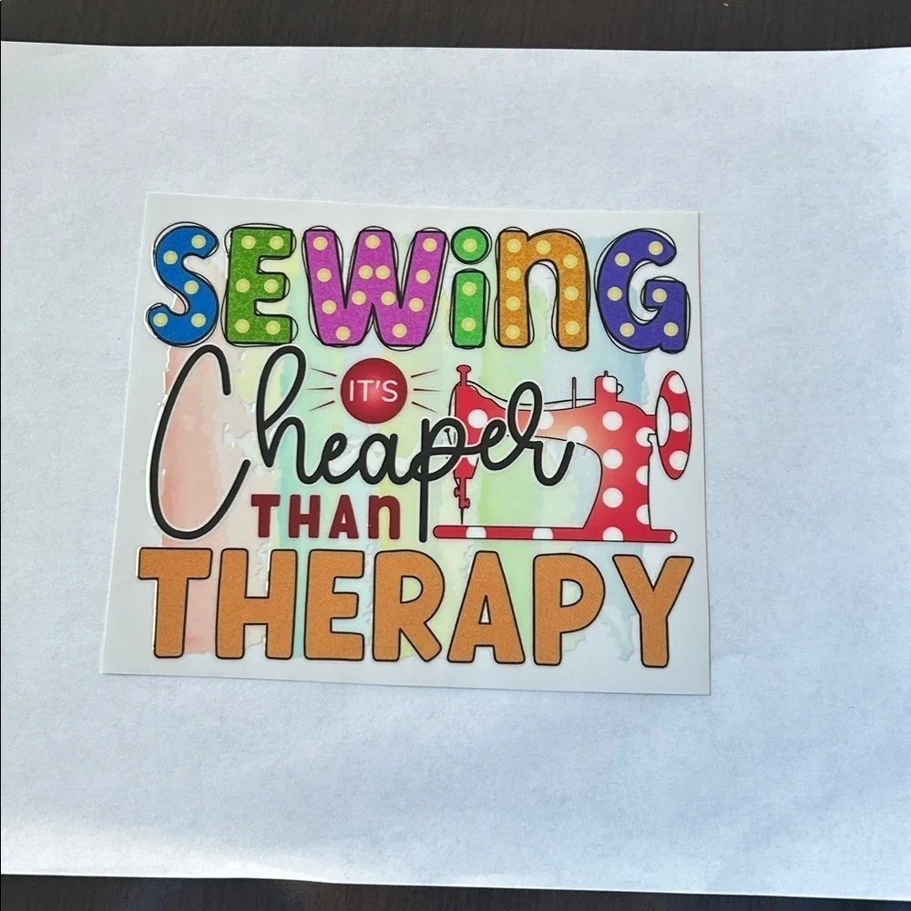 Sewing Therapy Cup Decal D76